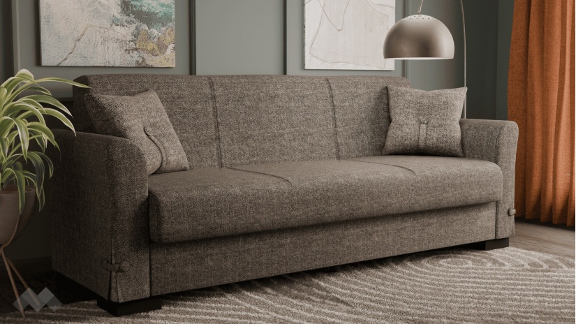 Диван Флоранс триместни кафяв - изглед 1 - МебелМаг Диван Флоранс триместни кафяв - изглед 1