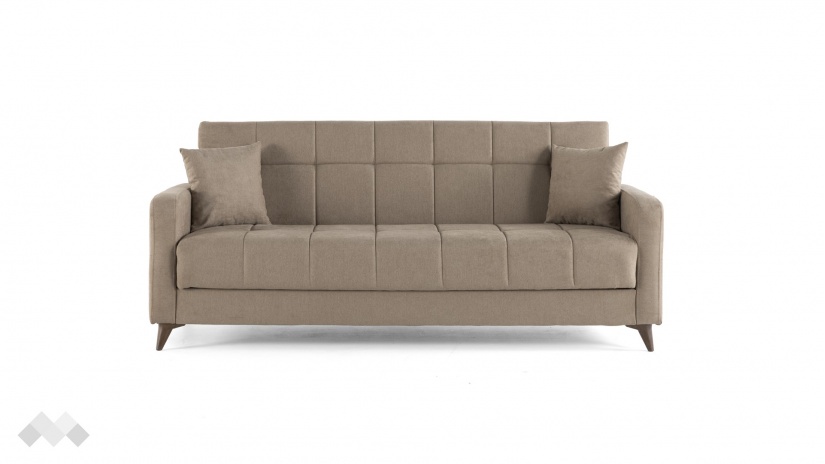 Диван Ламина триместни кафяв - изглед 2 - МебелМаг Диван Ламина триместни кафяв - изглед 2