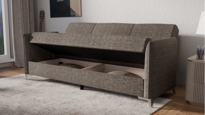 Диван Сафо триместни кафяв - изглед 3