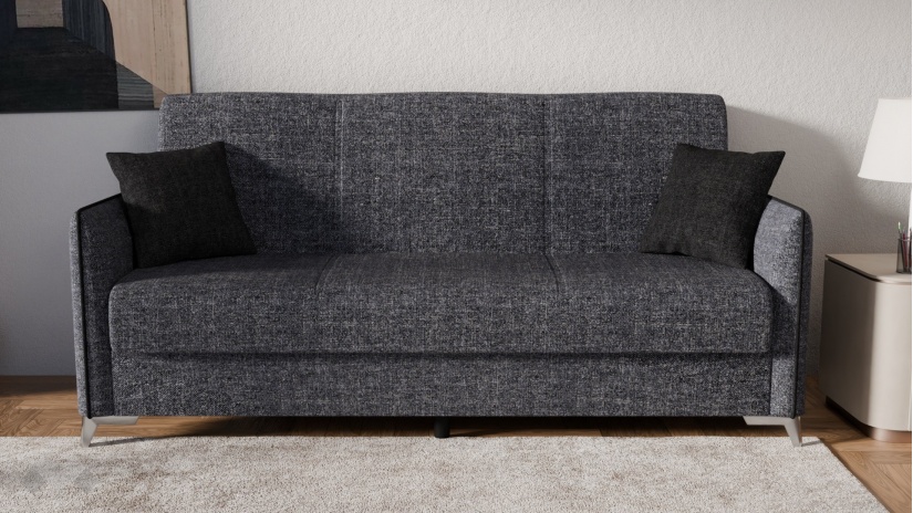 Диван Сафо триместни сив - изглед 2 - МебелМаг Диван Сафо триместни сив - изглед 2