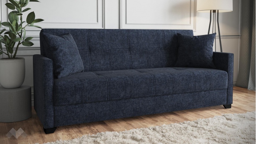 Диван Сандра триместни деним - изглед 1 - МебелМаг Диван Сандра триместни деним - изглед 1