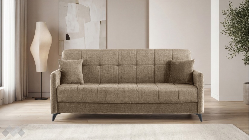 Диван Санти триместни кафяв - изглед 1