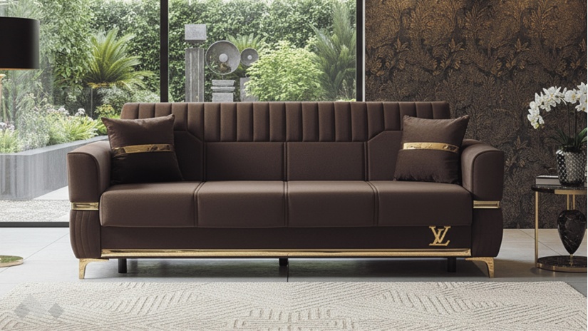 Диван Верино триместни кафяв - изглед 2 - МебелМаг Диван Верино триместни кафяв - изглед 2