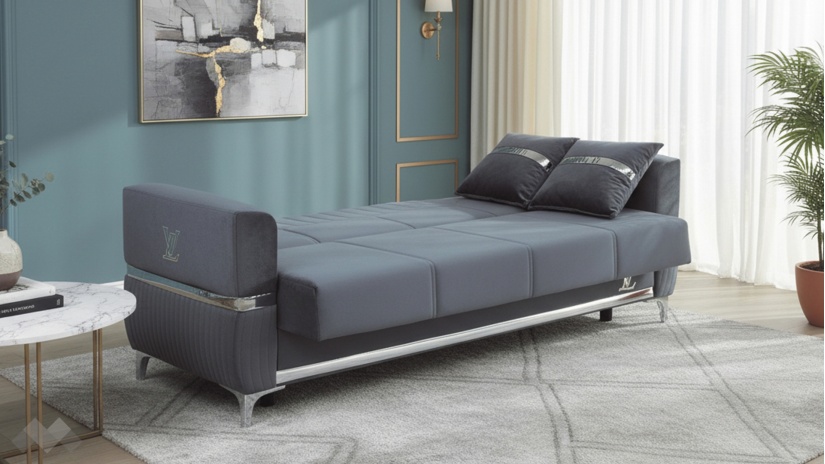 Диван Верино триместни сив - изглед 4 - МебелМаг Диван Верино триместни сив - изглед 4