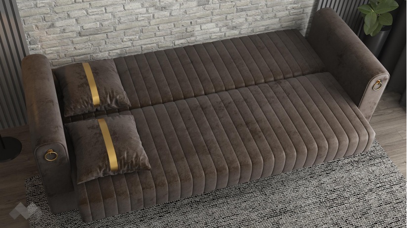 Диван Ваяна триместни кафяв - изглед 4 - МебелМаг Диван Ваяна триместни кафяв - изглед 4