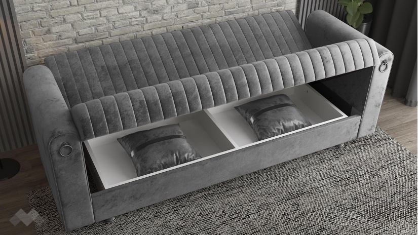 Диван Ваяна триместни сив - изглед 3