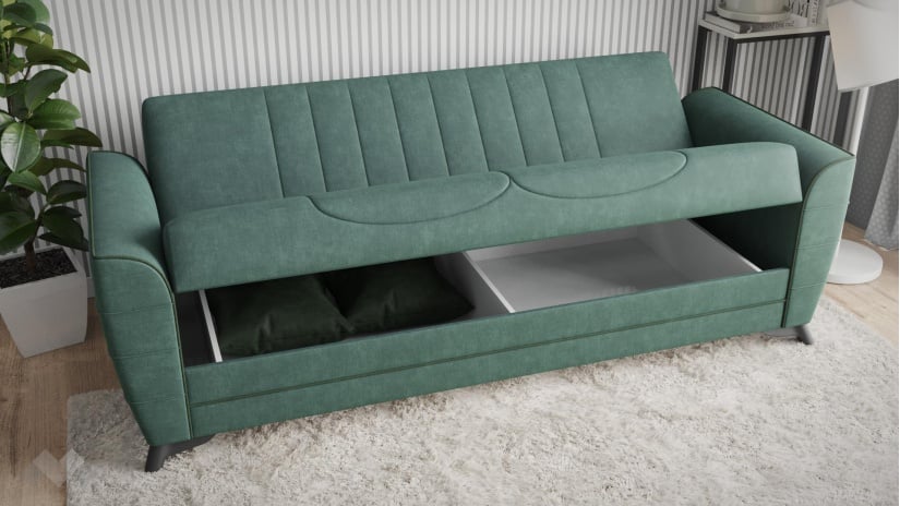 Диван Ялта триместни зелен - изглед 4