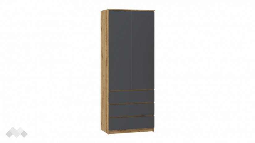 Гардероб Никола двукрилни златен дъб с антрацит - изглед 1