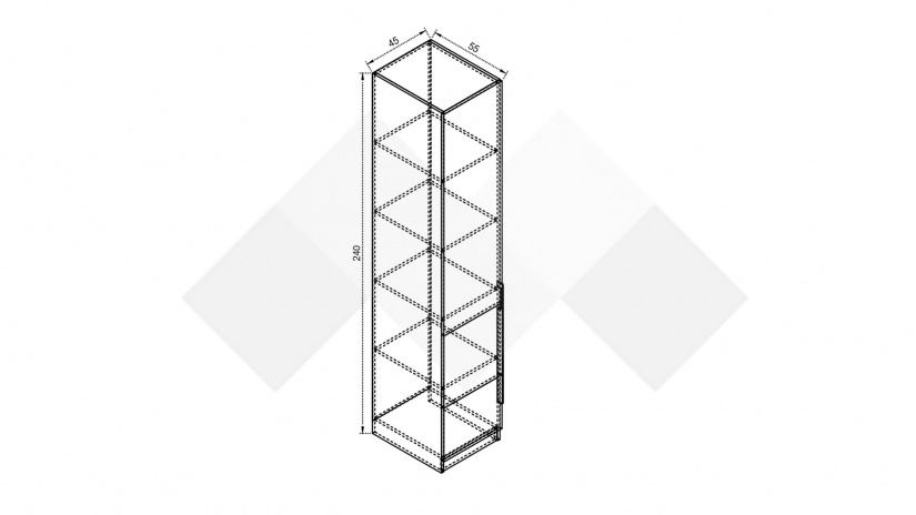 Гардероб Комо еднокрилни дъб ърбан ойстър с бяло - изглед 2 - МебелМаг Гардероб Комо еднокрилни дъб ърбан ойстър с бяло - изглед 2