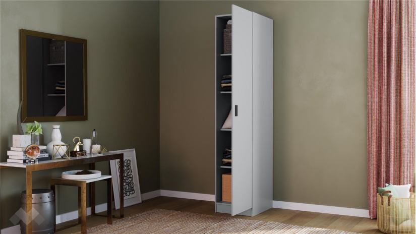 Гардероб Скай еднокрилни нардо сив - изглед 2