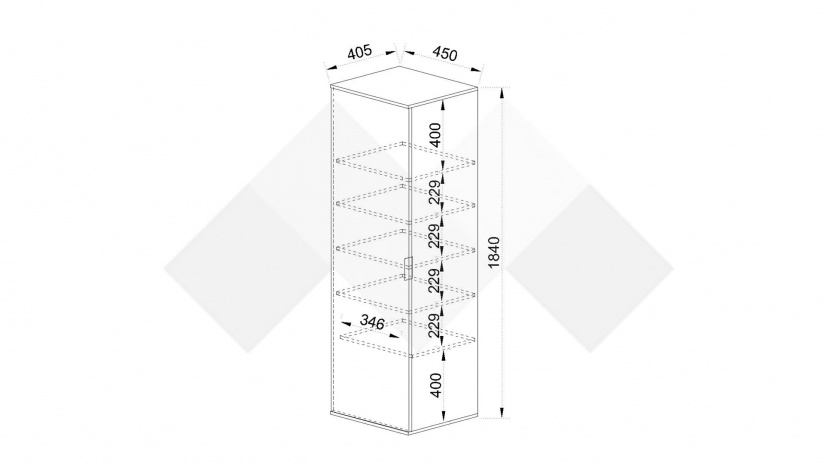 Гардероб Жако еднокрилни дъб артисан с графит - изглед 4 - МебелМаг Гардероб Жако еднокрилни дъб артисан с графит - изглед 4