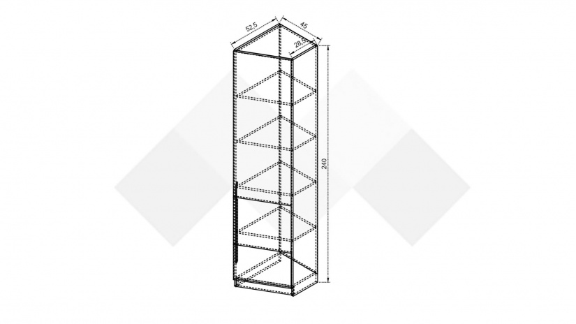 Гардероб Комо еднокрилни орех селект тъмен с кашмир - изглед 2 - МебелМаг Гардероб Комо еднокрилни орех селект тъмен с кашмир - изглед 2