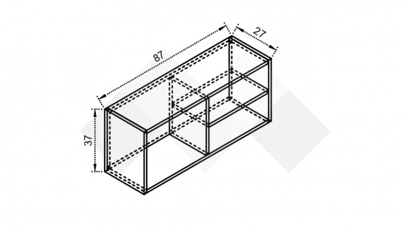 Етажерка Комо с открити рафтове орех селект тъмен - изглед 2