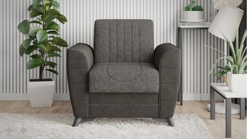 Разтегателен фотьойл Ялта сив с черно - изглед 2