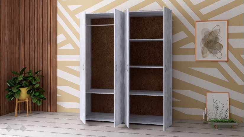 Гардероб №1 четирикрилни дъб антик - изглед 2 - МебелМаг Гардероб №1 четирикрилни дъб антик - изглед 2