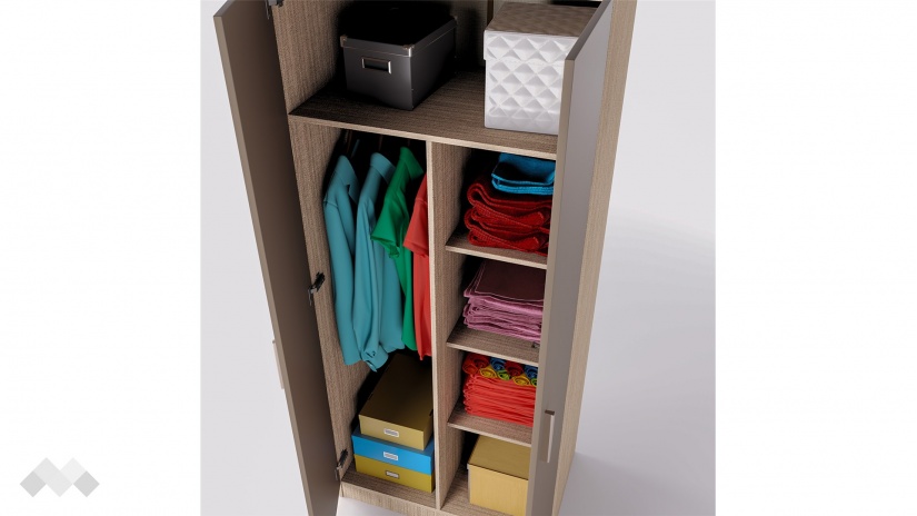 Гардероб Дилън двукрилни мока с лате - изглед 5