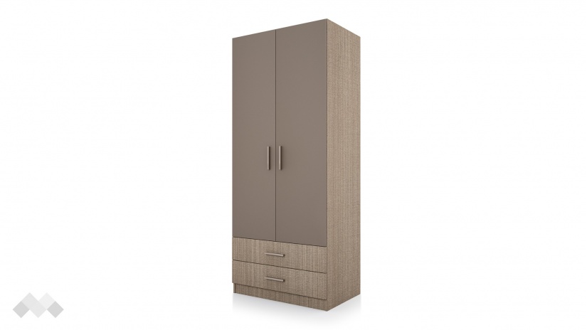 Гардероб Джеймс двукрилни мока с лате - изглед 1