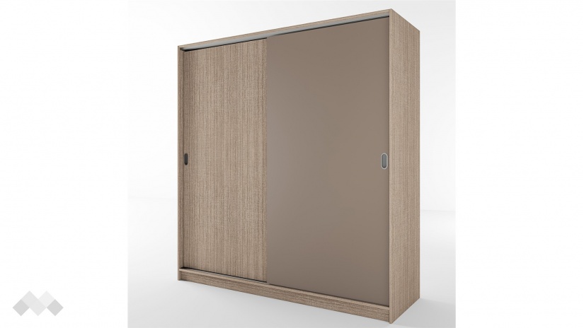 Гардероб Глендейл с плъзгащи врати мока с лате - изглед 1