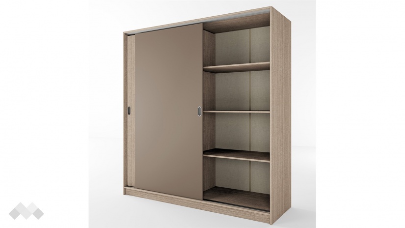 Гардероб Глендейл с плъзгащи врати мока с лате - изглед 4