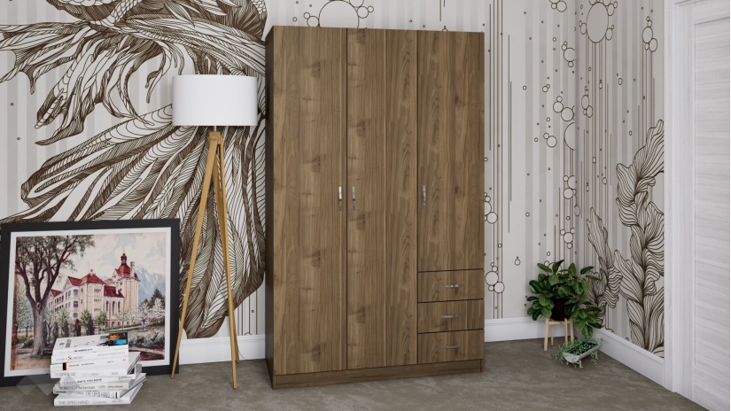 Гардероб Калия трикрилни орех адмирал - изглед 1