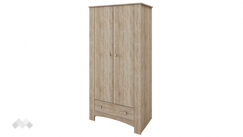 Гардероб Одеса двукрилни тъмна сонома - изглед 1