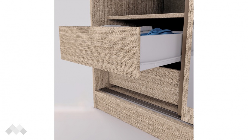 Гардероб Ричмънд с плъзгащи врати мока с лате - изглед 9 - МебелМаг Гардероб Ричмънд с плъзгащи врати мока с лате - изглед 9