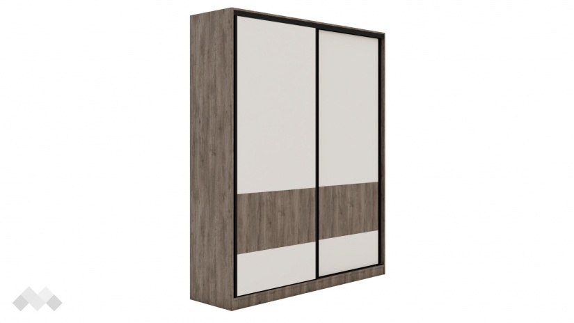 Гардероб Комо с плъзгащи врати орех селект тъмен с кашмир - изглед 1 - МебелМаг Гардероб Комо с плъзгащи врати орех селект тъмен с кашмир - изглед 1