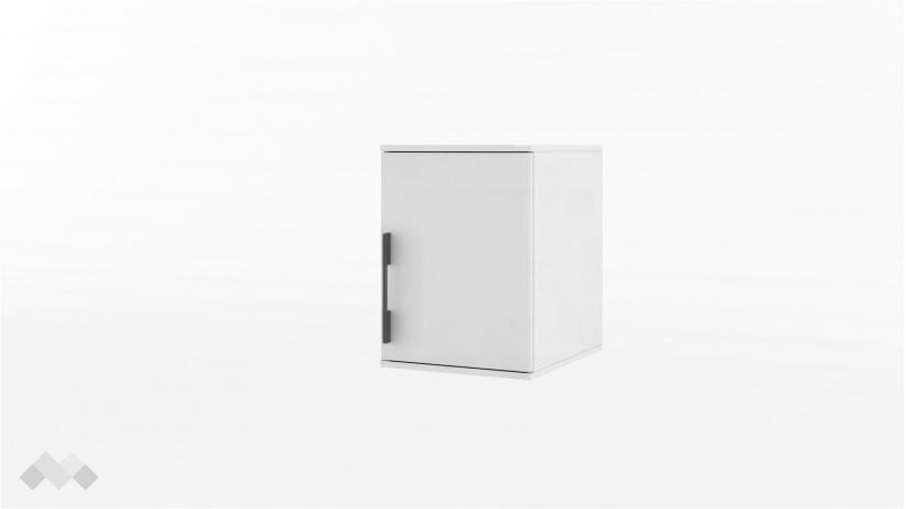 Горен шкаф Калифорния бял с бял гланц - изглед 1