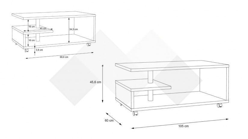Холна маса Байли дъб сонома - изглед 3