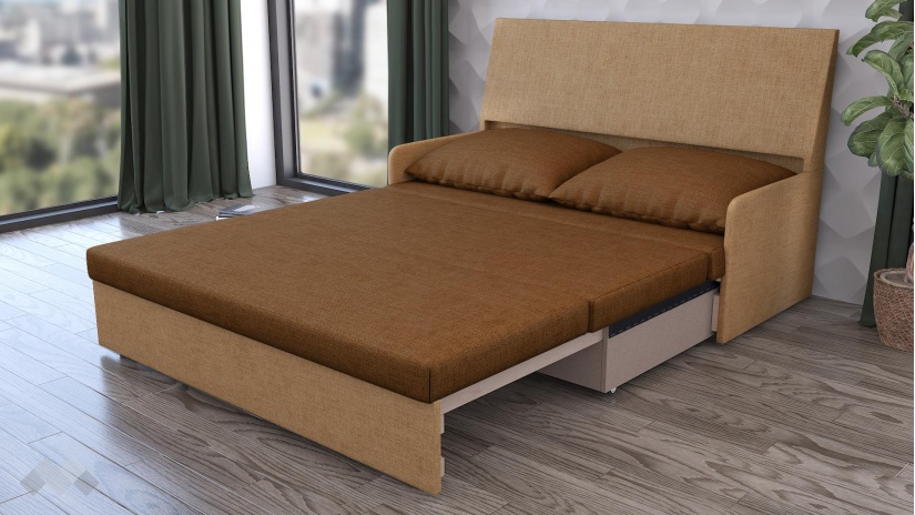 Диван Мерлона двуместни кафяв с бежово - изглед 4 - МебелМаг Диван Мерлона двуместни кафяв с бежово - изглед 4