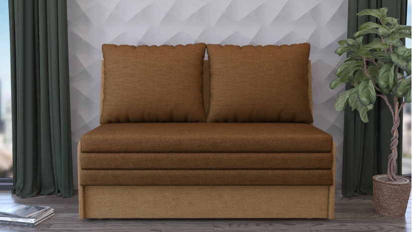 Диван Мерлона двуместни кафяв с бежово - изглед 2 - МебелМаг Диван Мерлона двуместни кафяв с бежово - изглед 2