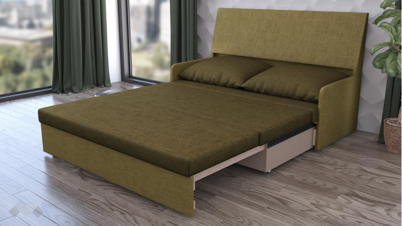 Диван Мерлона двуместни тъмно зелен със зелено - изглед 4 - МебелМаг Диван Мерлона двуместни тъмно зелен със зелено - изглед 4