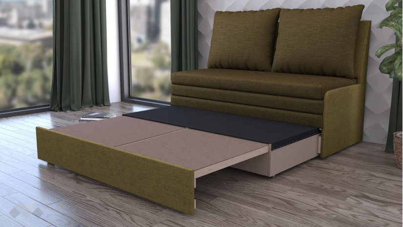 Диван Мерлона двуместни тъмно зелен със зелено - изглед 3 - МебелМаг Диван Мерлона двуместни тъмно зелен със зелено - изглед 3