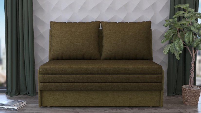 Диван Мерлона двуместни тъмно зелен със зелено - изглед 2 - МебелМаг Диван Мерлона двуместни тъмно зелен със зелено - изглед 2