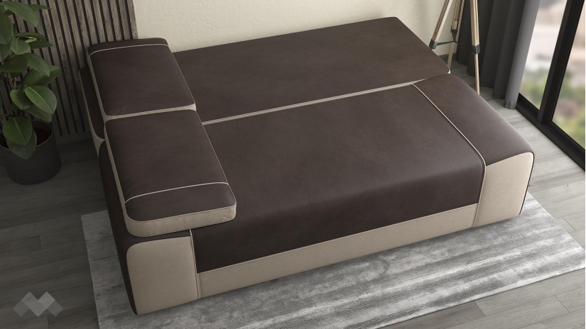 Канапе Тренд триместни кафяв с бежово - изглед 4