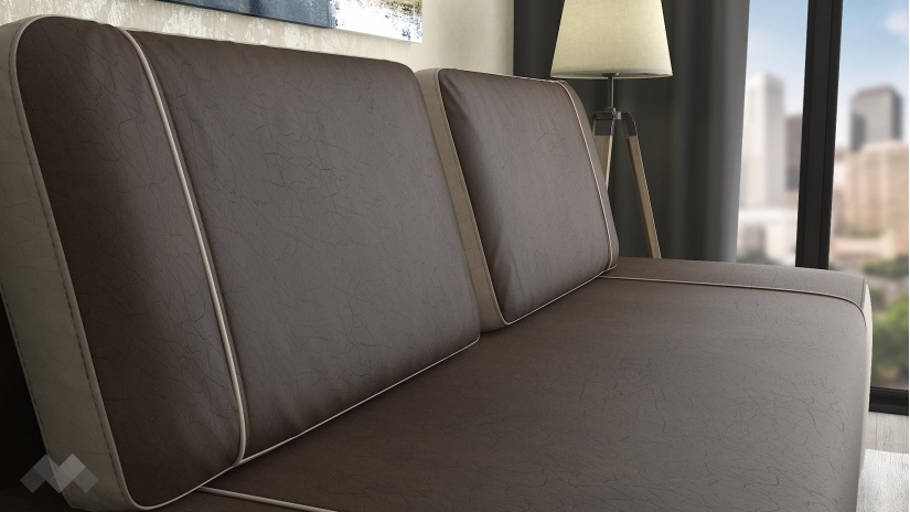 Канапе Тренд триместни кафяв с бежово - изглед 5