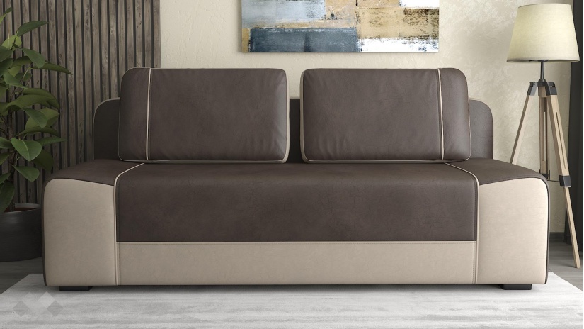 Канапе Тренд триместни кафяв с бежово - изглед 2