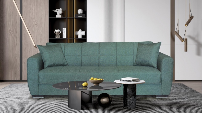 Диван Монца триместни зелен - изглед 1