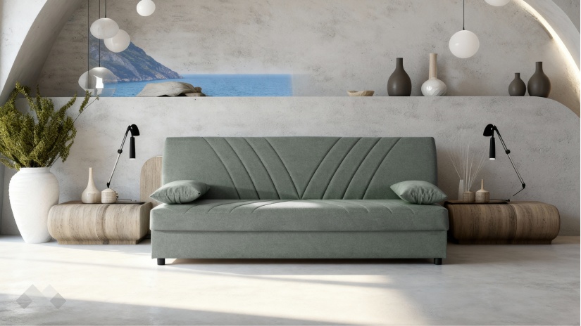 Клик-клак канапе Фиджи триместни зелен - изглед 1