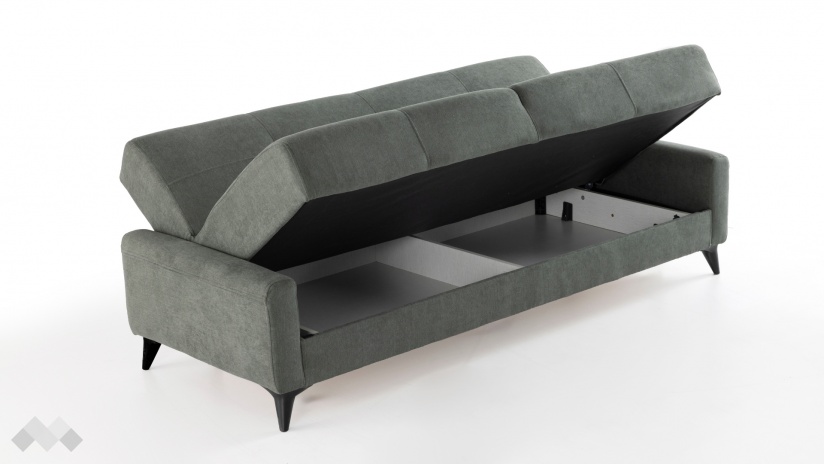 Клик-клак канапе Нейт триместни зелен - изглед 3 - МебелМаг Клик-клак канапе Нейт триместни зелен - изглед 3