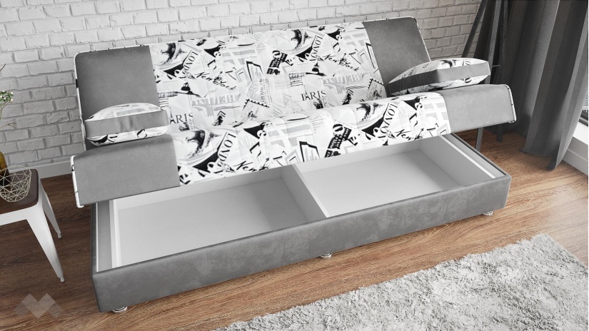 Клик-клак канапе Рафи триместни сив - изглед 3 - МебелМаг Клик-клак канапе Рафи триместни сив - изглед 3