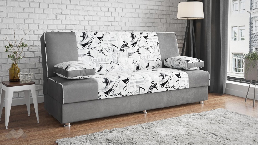 Клик-клак канапе Рафи триместни сив - изглед 2 - МебелМаг Клик-клак канапе Рафи триместни сив - изглед 2