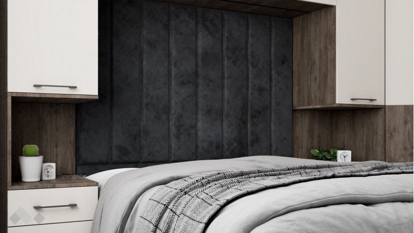 Спален комплект Комо К3 орех селект тъмен с кашмир - изглед 2