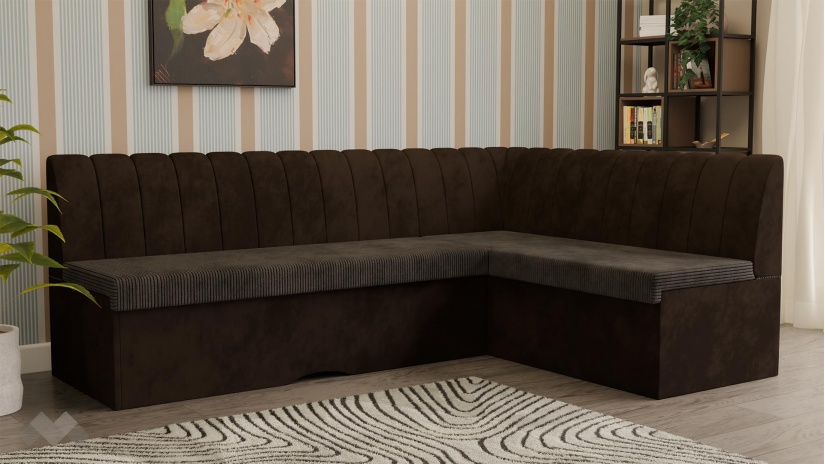 Кухненски ъгъл Кариби с посока кафяв - изглед 1