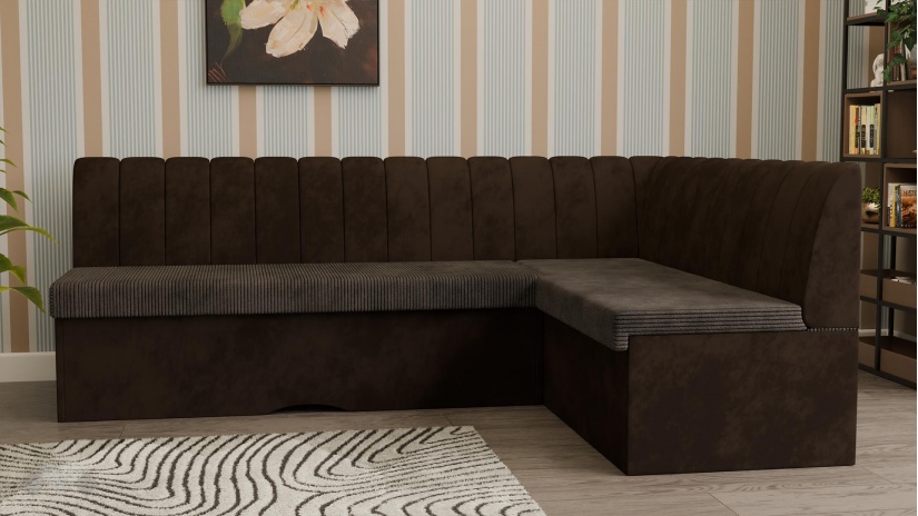 Кухненски ъгъл Кариби с посока кафяв - изглед 2