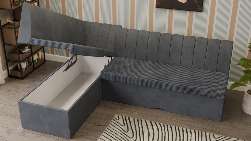 Кухненски ъгъл Кариби с посока сив - изглед 3