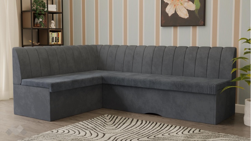 Кухненски ъгъл Кариби с посока сив - изглед 1