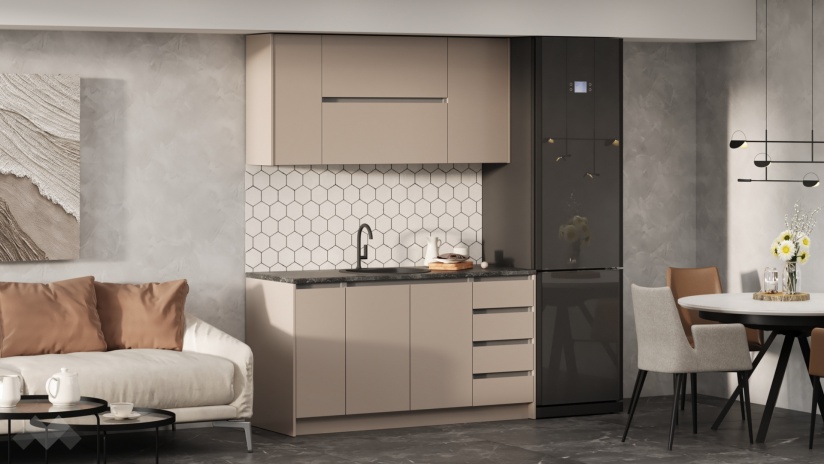 Кухня Норд А2 модулни кашмир със сиво - изглед 1 - МебелМаг Кухня Норд А2 модулни кашмир със сиво - изглед 1