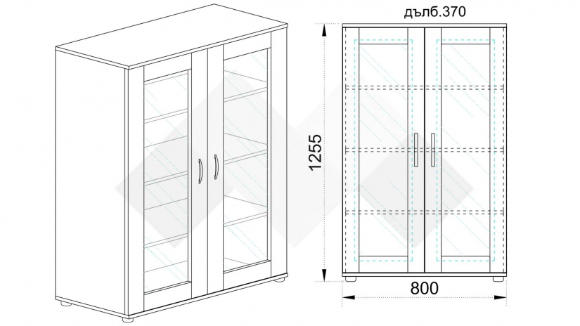 Витрина Лизи сонома арвен - изглед 2