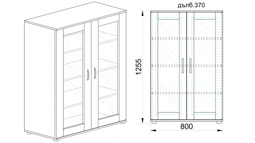 Витрина Лизи сонома арвен - изглед 2